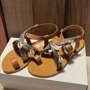 Steve Madden Rowen Beaded Fringe Sandals - Size 5 NWT